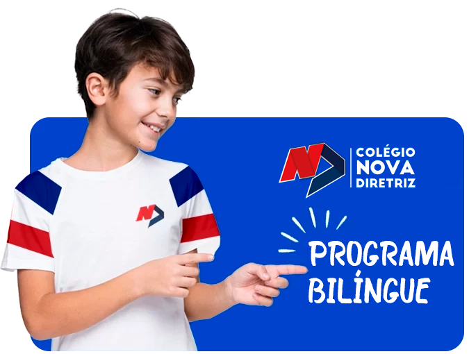Aluno do Colégio Nova Diretriz no Programa Bilíngue
